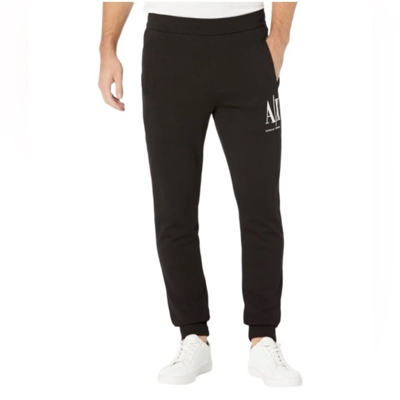 NWT! A|X ARMANI EXCHANGE Men's Gold Icon Logo Fleece Trouser Jogger Size S - Picture 1 of 14